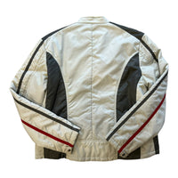 BUCKLE BRAND MOTO JACKET WHITE LARGE - 2000S