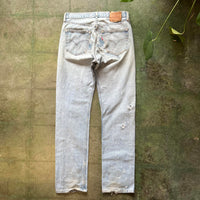 Vintage Levi's 501 Jeans Straight Leg Faded and Distressed Made in USA 31x34