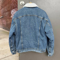 Vintage 80s Levis Authentic Sherpa Lined Denim Jacket Made in USA Medium