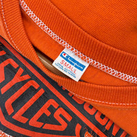 Vintage 70s Harley Davidson Orange Champion T-shirt Small Made in USA