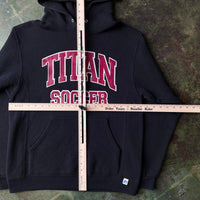 Vintage Russell Athletic Titan Soccer Black Pullover Hoodie Sweatshirt M