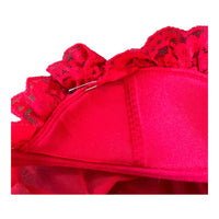 90'S SHIRLEY MESH SLIP TOP BRIGHT RED 'LARGE' - 1990S