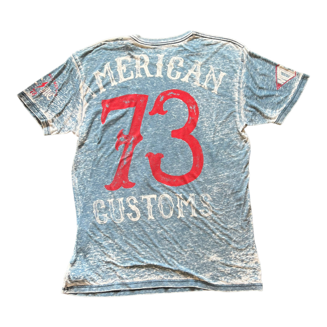 Y2K AFFLICTION SPEED SHOP TEE AZUL ‘LARGE’ - 2000S