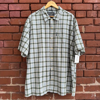 Vintage Y2K Abercrombie and Fitch Green Plaid Short Sleeve Button Up Shirt XL