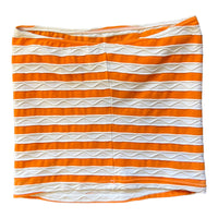 Y2K STRIPED TUBE TOP 'XSMALL' ORANGE/WHITE - 2000S