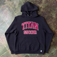 Vintage Russell Athletic Titan Soccer Black Pullover Hoodie Sweatshirt M