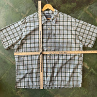 Vintage Y2K Abercrombie and Fitch Green Plaid Short Sleeve Button Up Shirt XL