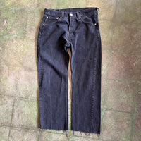 Vintage Levi's 501 Distressed Faded Black Denim Jeans Button Fly Men's 33x27