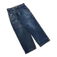 JNCO JEANS EMBROIDERED BAGGY DENIM BLUE 34X30 - 2000S