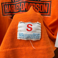 Vintage 70s Harley Davidson Orange Champion T-shirt Small Made in USA