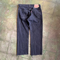 Vintage Levi's 501 Distressed Faded Black Denim Jeans Button Fly Men's 33x27