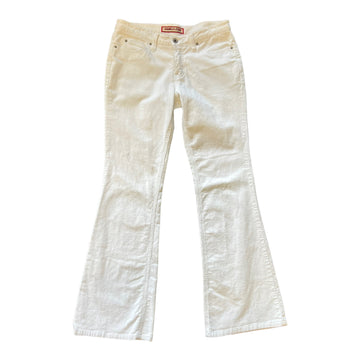 Y2K VANILLA STAR CORDUROY FLARE PANTS WHITE ‘30X28’ - 2000S