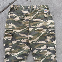 Carhartt Light Camo Cargo Green Tan Workwear Pants 36 x 34