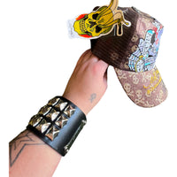 Y2K ED HARDY BEDAZZLED CAP BROWN - 2000S