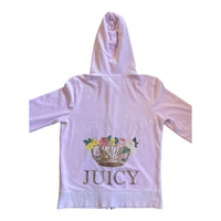 Y2K JUICY COUTURE VELOUR ZIP HOODIE LAVENDER 'LARGE' - 2000S