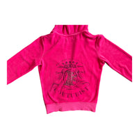 Y2K JUICY COUTURE VELOUR ZIP HOODIE HOT PINK 'SMALL' - 2000S