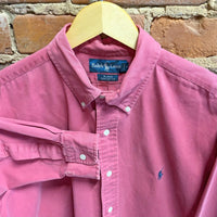 Vintage Ralph Lauren Button Up Shirt Salmon Men's Large Preppy
