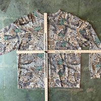 Vintage Single Stitch Camo T Shirt Long Sleeve Woodland Mens XXL