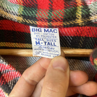 Vintage Big Mac Flannel JC Penney Red Plaid Mens Medium Tall