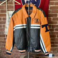 Vintage Tennessee Volunteers Leather Jacket Full Zip Orange and Black Mens XXL
