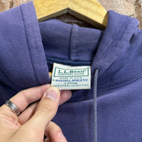 Vintage LL Bean Russell Athletic Blank Hoodie Navy Blue Made In USA Mens Large