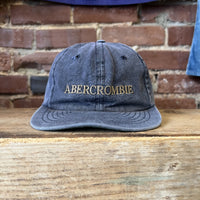 Vintage Abercrombie Hat Made in USA Leather Strap Back Navy Blue Cap