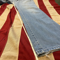 Vintage 1970s Bootcut Jeans Maverick Light Wash Embroidered 32x31 - Made in USA