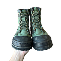 ORVIS FLY FISHING BOOTS GREEN CANVAS 'SIZE 5' - 2000S