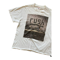 1991 RUSH "ROLL THE BONES" TOUR TSHIRT WHITE CROPPED XL - 1990S