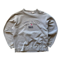 TOMMY HILFIGER DISTRESSED CREWNECK GRAY ' LARGE' - 2000'S
