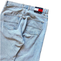 TOMMY HILFIGER MADE IN USA BAGGY JEANS LIGHT WASH '34X30' - 1990'S