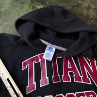Vintage Russell Athletic Titan Soccer Black Pullover Hoodie Sweatshirt M