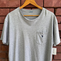 Vintage 90's Polo Ralph Laren Gray Pocket T-shirt Single Stitch Men's Large