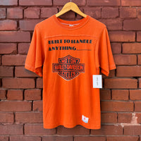 Vintage 70s Harley Davidson Orange Champion T-shirt Small Made in USA