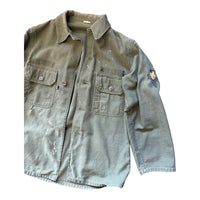 MILITARY BUTTON DOWN SHIRT GREEN ‘MEDIUM’ - 1970S
