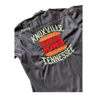 BURGER KING KNOXVILLE CHAIN STITCHED BOWLING SHIRT BLACK ‘LARGE’ - 1970S