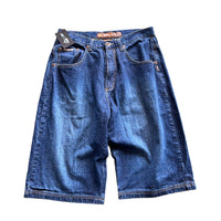 Y2K BAGGY DARK WASH NOIZ DENIM SHORTS - SIZE 34