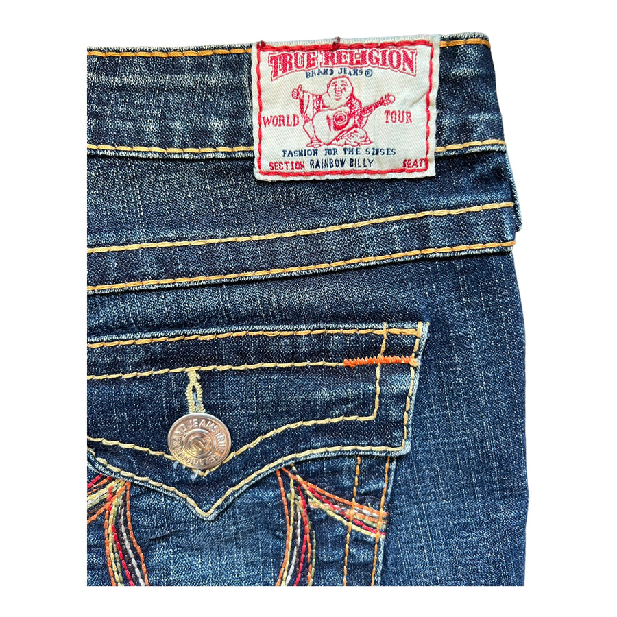 Y2K TRUE RELIGION RAINBOW BILLY LOW RISE BOOTCUT JEANS DENIM ‘32’