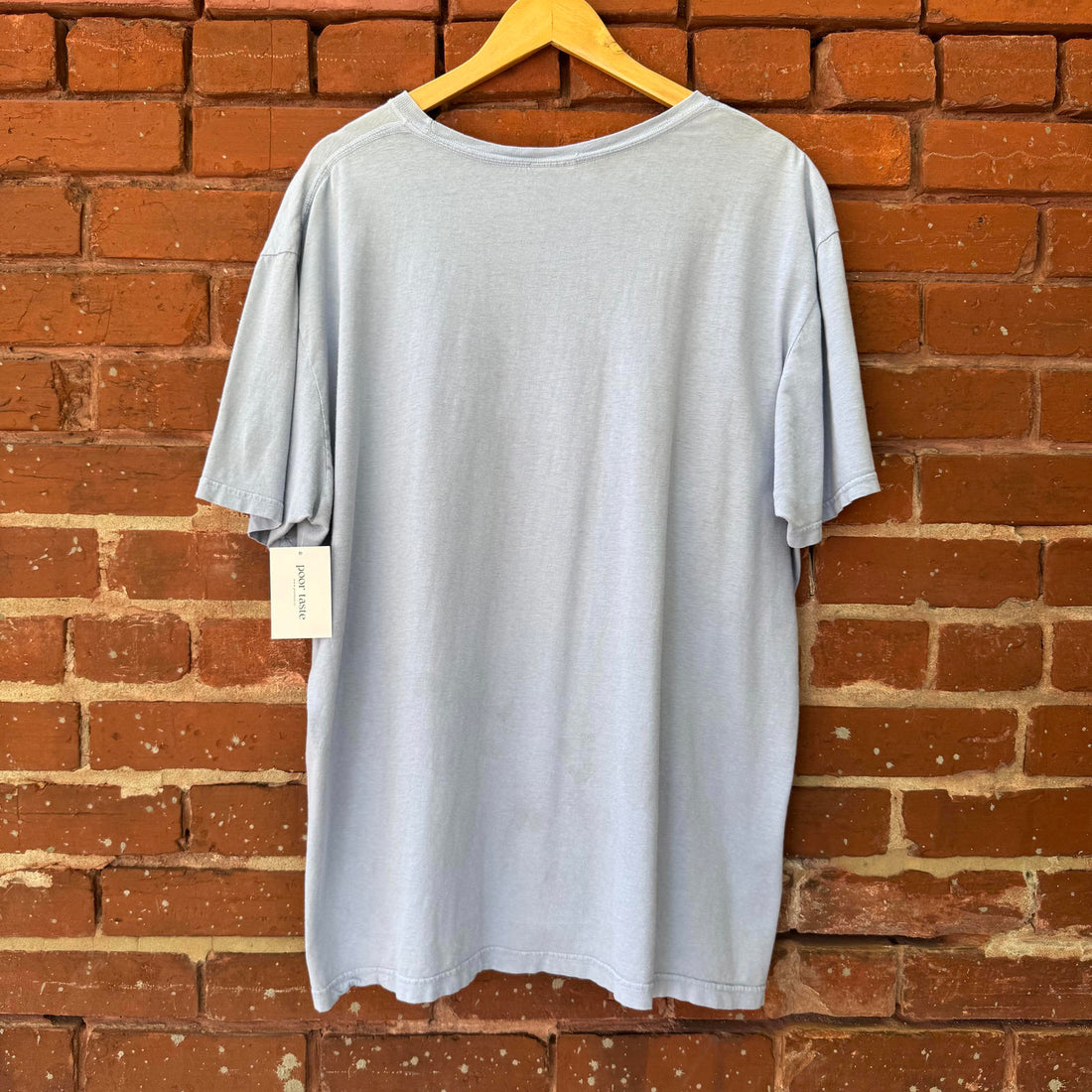 Vintage 90's Distressed Faded Stained Blue Polo Horse Logo T-shirt XL