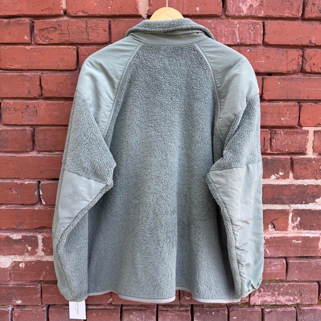 Vintage Fuzzy Green Fleece Military Jacket Cold Weather Gen III Zip-Up Jacket L