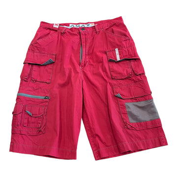 Y2K AMAX CARGO SHORTS RED ‘34’ - 2000S