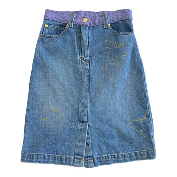 Y2K MARY-KATE AND ASHLEY BUTTERFLY MIDI SKIRT DENIM ‘26’ - 2000S