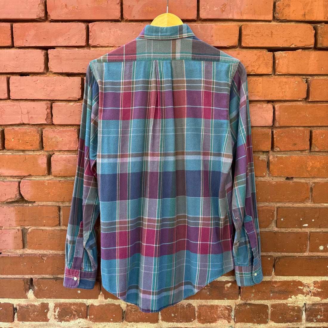 Vintage 90s Polo Ralph Lauren Blue Purple Plaid Button Up Sz 18 Made in USA