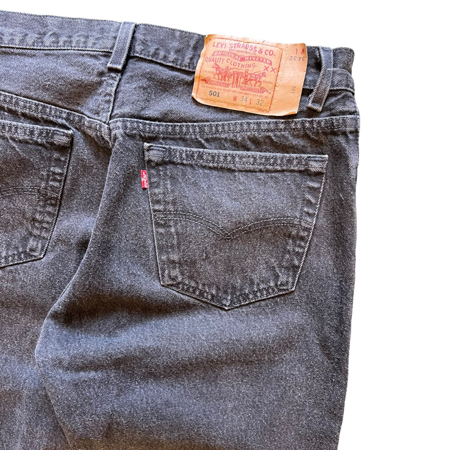 LEVI’S 501 JEANS FADED BLACK WAIST 33 -