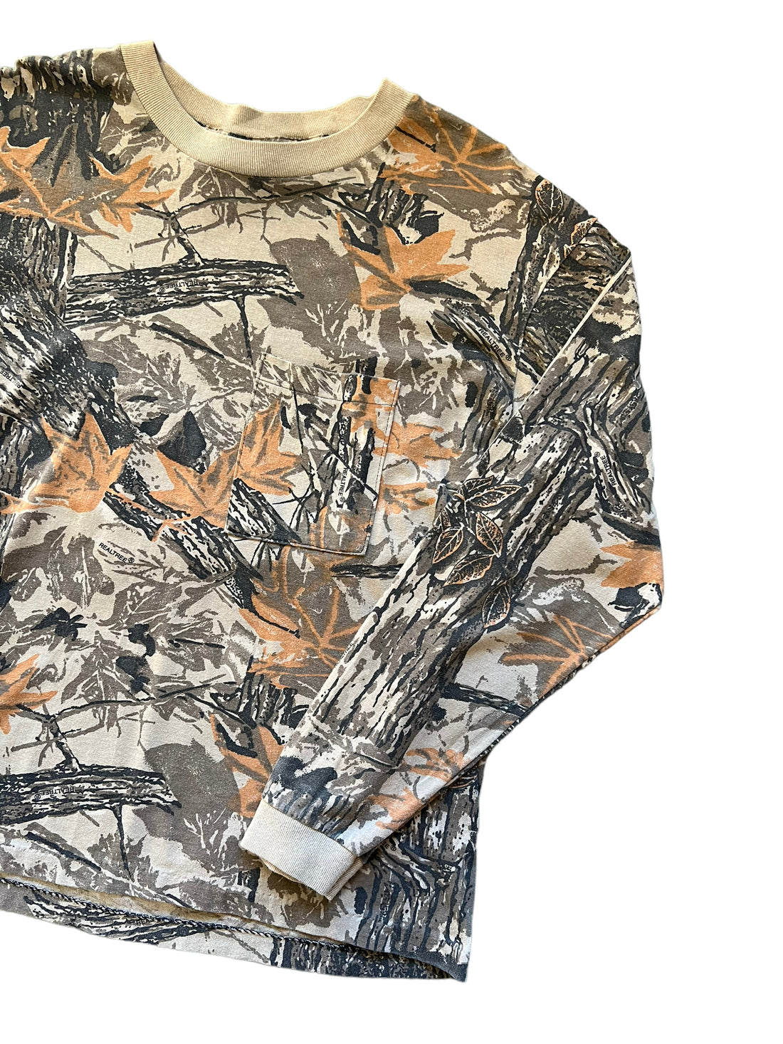CABELA’S REAL TREE CAMO LONG SLEEVED T-SHIRT BROWN ‘XL’ - 1990S