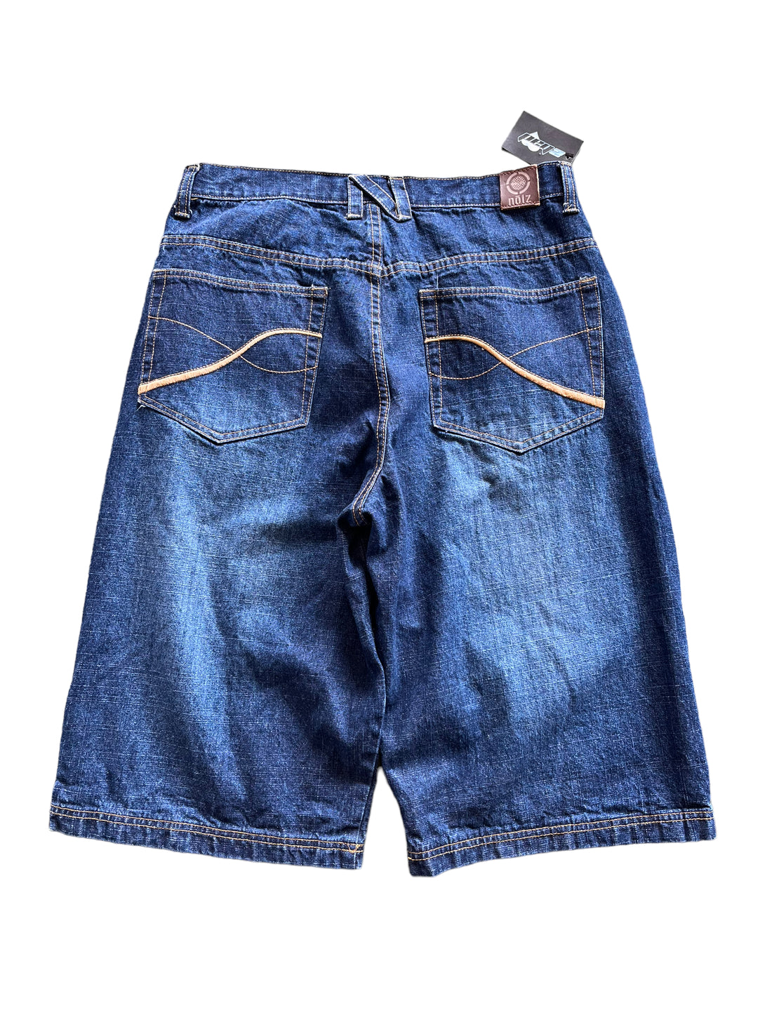 Y2K BAGGY DARK WASH NOIZ DENIM SHORTS - SIZE 34