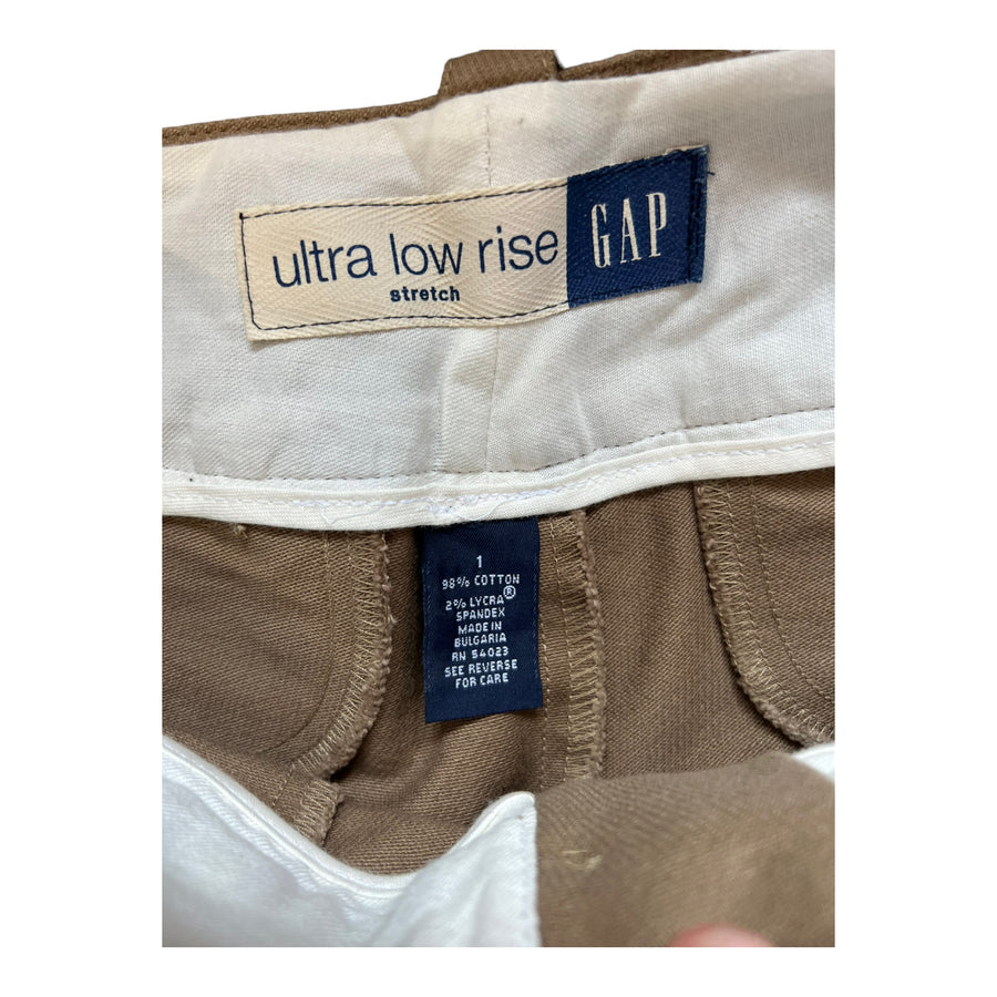 Y2K GAP ULTRA LOW RISE STRETCH TROUSERS KHAKI ‘1’ - 2000S