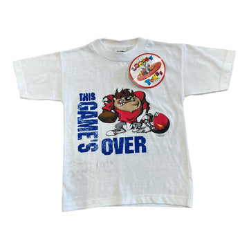 1996 TAZ THE GAME IS OVER BABY TEE WHITE ‘YOUTH SMALL’ - 1990S