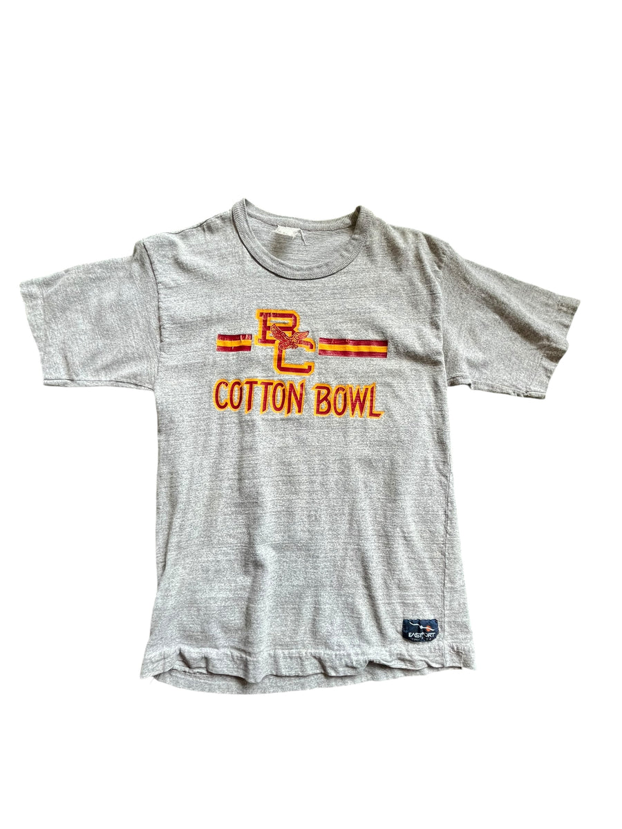 1970 COTTON BOWL TEE HEATHER GREY SMALL - 1970S