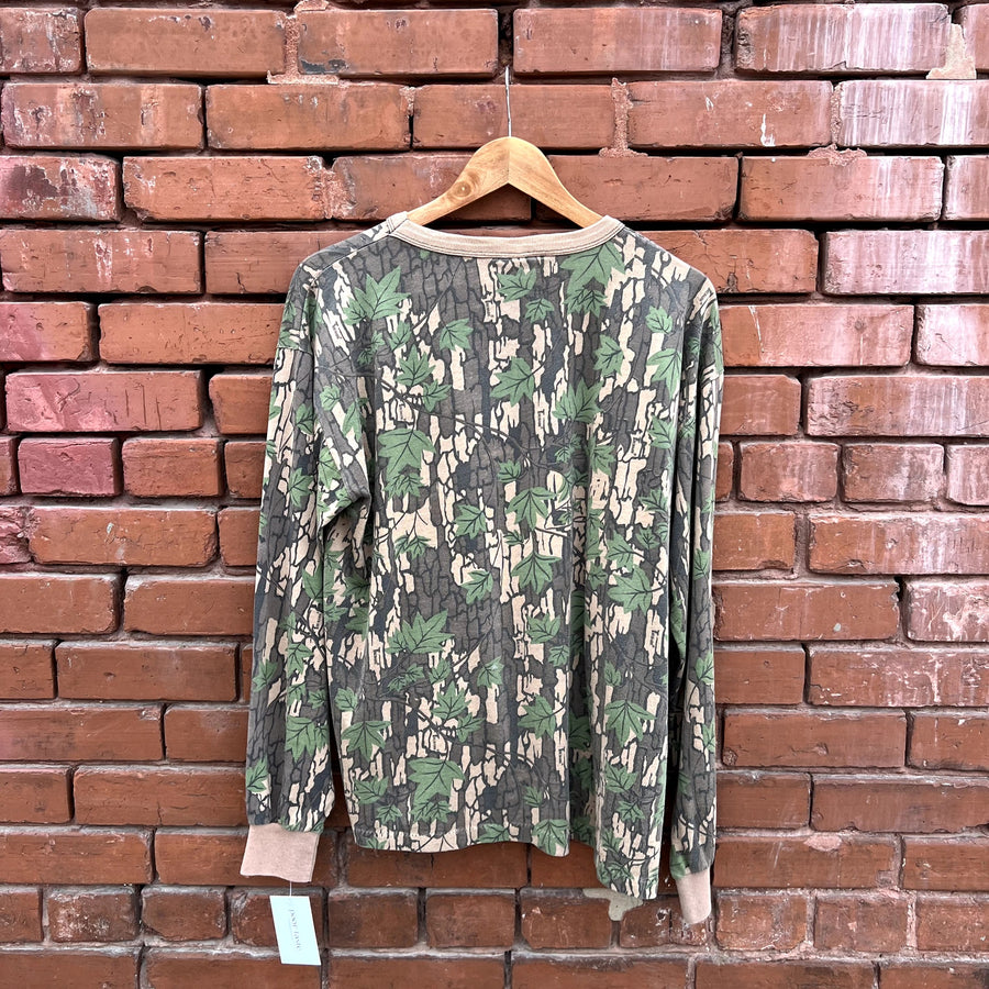 Vintage 1980s Single Stitch Realtree Camo Long Sleeve T Shirt Large